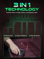 YHTAUTO Floor Mats Compatible with Tesla Model 3 Highland 2024 2025, TPE Floor Liners All Weather Custom Fit, 1st & 2nd Row, Set of 3, Red - Image 6