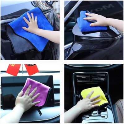 10 Pack Premium Microfiber Towels Coral velvet Washing and Detailing Towels for Car Detailing Household Cleaning Ultra-Soft Super Absorbent, Lint Streak-Free 11.8"x15.7” Cleaning Cloth (5colors) - Image 2