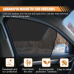 Car Front & Rear Side Window Sunshade, Magnetic Automotive Windshield Privacy Curtain with Half Shade, Mesh Sun Protection Cover Blocks Heat, Glare, UV Rays for Driver Passenger (4PCS) - Image 3