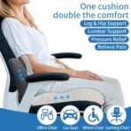 Memory Foam Seat Cushion,Office Chair Cushion with Lumbar Support for Back Pressure Relief, Car Seat Cushion with Adjustable Strap,Sciatica Pad Cushions for Car,Truck, Desk,Gaming Chair - Image 2