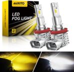 AUXITO H11 H8 H16 Switchback LED Fog Light Bulbs, 6500K White/3000K Amber Yellow, 6000LM 300% Brightness, Dual Color White Yellow Driving Fog Lights, Non-polarity, Pack of 2