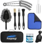 10-Piece Car Interior Cleaning Kit - 3 Natural Boar Hair Brushes, 3-in-1 AC Vent Brush, 160g Non-Toxic Gel, Microfiber Duster, 100ml Food-Grade Spray Bottle | Multi-Scenario for Auto