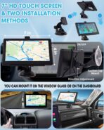 GPS Navigator for Car, Truck GPS with 7'' Touchscreen, Free Lifetime Updates, Car Navigation System with Turn-by-Turn Voice Guidance, Speed & Red Light Warning for All Cars (Black) - Image 6