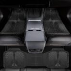 CAR PASS Rubber Floor Mats, All Weather Waterproof Trim-to-Fit Automotive Mats for Cars Trucks SUV, Anti-Slip Easy Clean, Heavy Duty Full Set 3-Piece, All Black - Image 2