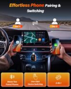 2026 Wireless CarPlay & Android Auto Adapter, One-Click Switch, 3s Auto Reconnect, A9 Chip, Bluetooth 6.0, 5.8GHz WiFi, Plug & Play, with USB-C & Right-Angle Cables - Image 3