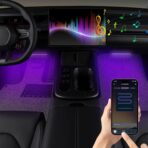 4-in-1 RGB Car Interior Lights with APP Control, Music Sync Mode, 12V LED Strip Light Kit for Car, Truck, SUV – Smart Ambient Lighting with Color Changing & Sound Activated, Car Charger Included - Image 4