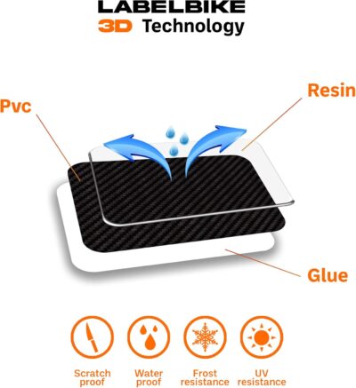 Labelbike Pair of Stickers 2x13.5 cm Customized Resin 3D Effect Flag + Name - 2 Waterproof Labels for Tank Bike Frame Bicycle Helmet Bike Motorbike Tuning Rally Style car - Image 4