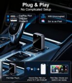 2026 Wireless CarPlay Adapter for iPhone - No Audio Lag, 5s Auto-Connect- Convert Factory Wired to Wireless CarPlay - Bluetooth 5.3 & 5GHz Wi-Fi - Plug & Play (Includes USB A/C) - Image 3