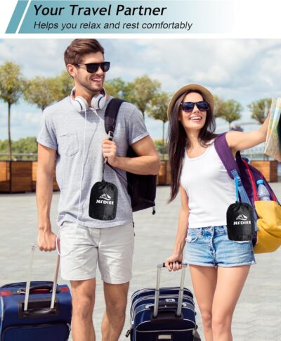 JefDiee Inflatable Foot Rest Pillow, Kids Airplane Bed, Adjustable 3 Layers Height Leg Rest Pillow, Airplane Travel Essentials Great for Office, Home, Trains, Cars - Image 6