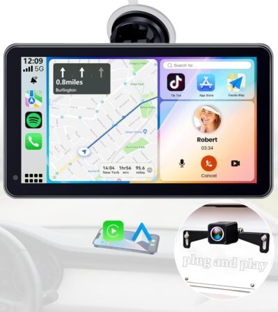 Portable Wireless CarPlay Screen - 7-inch Plug & Play No Dashboard Removal Upgrade for Older Cars - Compatible for Apple CarPlay & Android Auto with Backup Camera - Image 11