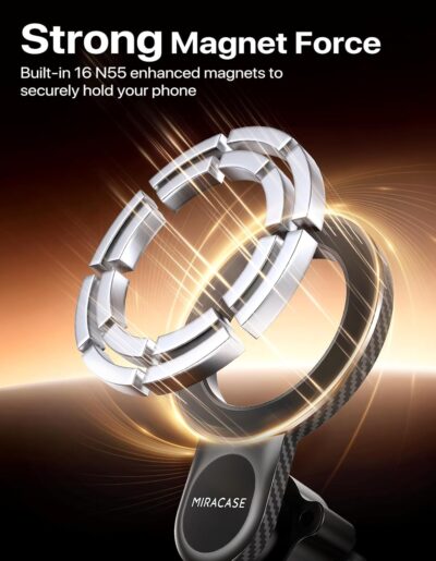 Miracase for MagSafe Car Mount, [Strong Magnetic] 2026 Hands Free Phone Holders for Your Car, Universal Cup Holder Phone Holder for iPhone 17 16 15 14 13 12 Pro Max, Samsung & More Smartphones - Image 3