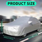 ikaufen Car Cover Waterproof All Weather for Automobiles, Car Cover Dirtproof, Scratch Resistant, Snowproof UV Protection Windproof, Universal Fit for Sedan (117-185 inch) - Image 2
