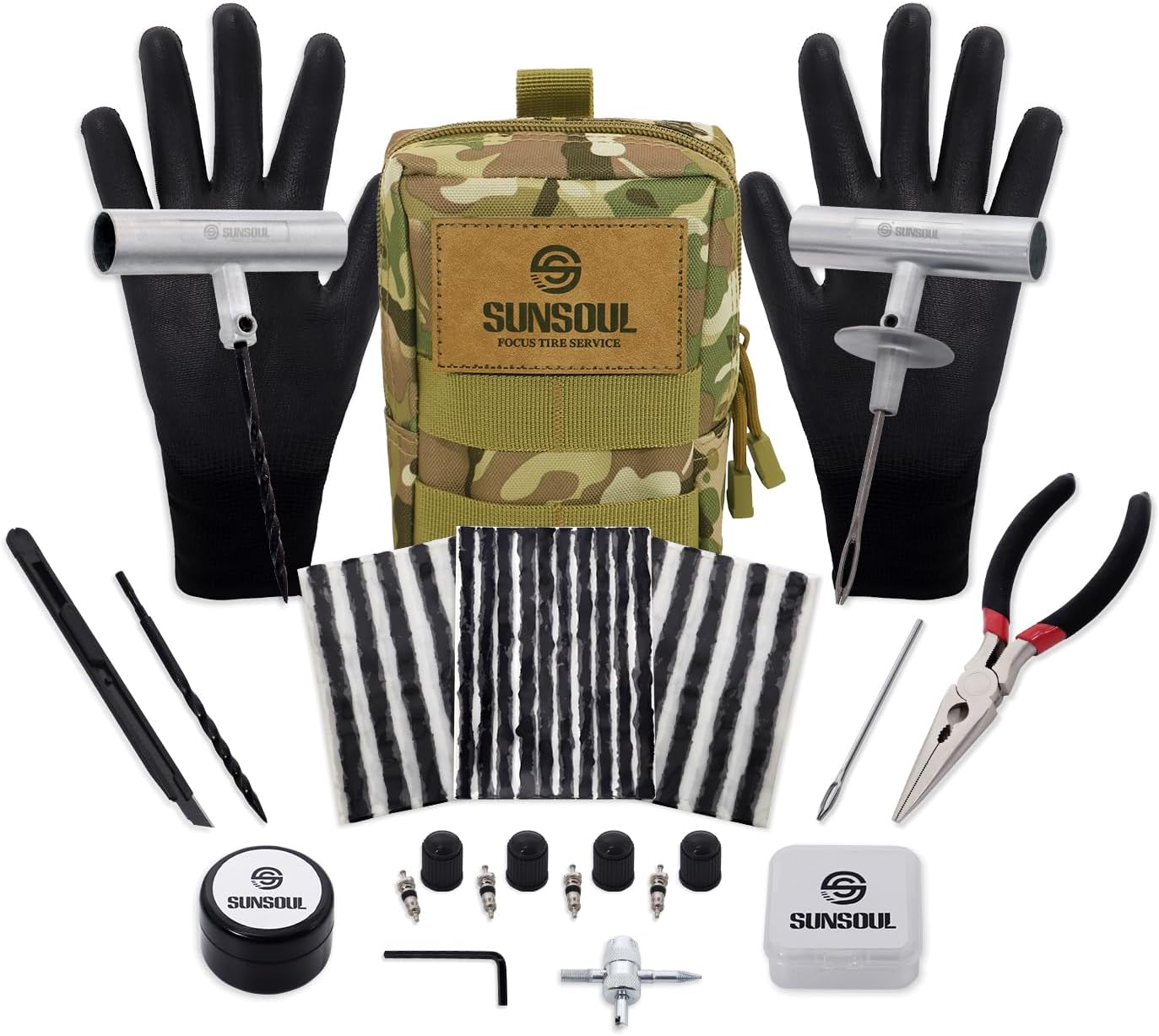 71laf16dJOL._AC_SL1500_.jpg SUNSOUL Heavy Duty Tire Plug Kit, 40Pcs Off Road Emergency Puncture Repair for SUV, Truck, ATV, UTV, Tractor & Motorcycle - Fast Seal Tire Repair Kit with Tools (Include Insertion Tool) - Image 1