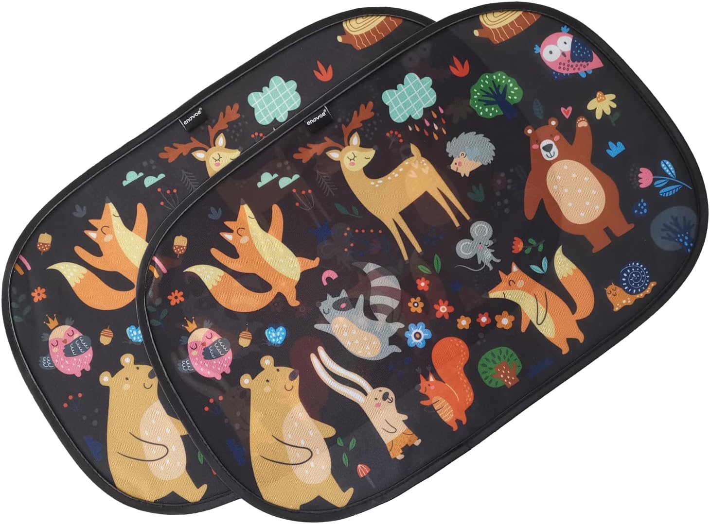 71lbW0VKezL._AC_SL1500_.jpg Enovoe 2 Pack Animals Cartoon Car Window Sun Shades for Kids - 21x14 Inches - Baby Sun Shades - Glare and UV Rays Protection Car Window Shades, Suitable for SUVs, Minivans and Full Size Cars - Image 1