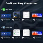 LAMTTO 9.26" Wireless Carplay and Android Auto with 2.5K Dash Cam, 1080P Backup Camera, Portable Touchscreen GPS Navigation for Car, Car Stereo Receiver with Bluetooth,AirPlay,AUX,FM,Googel,Siri - Image 8