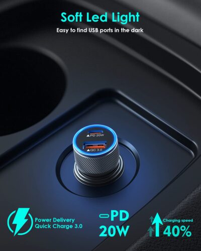 iPhone Car Charger,USB C Fast Car Charger[Apple MFi Certified] Apple Car Charging 38W Dual Port CarCharger Cigarette Lighter Adapter 2x3ft PD&QC 3.0 Lightning Cable for iPhone 14/13/12 Pro/11/Airpods - Image 5