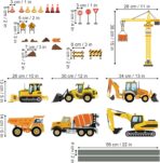decalmile Construction Vehicles Wall Decals Trucks Tractor Cars Wall Stickers Baby Boys Bedroom Kids Playroom Wall Decor - Image 4