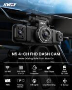 IIWEY N5 4 Channel Dash Cam 360° View, 1080P Front and Rear Inside, Left Right Dash Camera for Cars, 8 IR Lamps Night Vision, 5G WiFi & APP Control, G-Sensor, Parking Mode, with a Free 128GB SD Card - Image 2