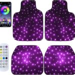 Starlight LED car Floor mat - Universal Type, Equipped with Remote Control Environment RGB Lighting kit, Waterproof and Washable, Vehicle Multi-Color Starlight Effect, Creating a Romantic Atmosphere
