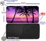 Gven Windshield Sun Shade, Car Front Window Shades Cute Sunshade Cover Sun Visor Shield Block Automotive Interior Protector Blocks UV Rays for Pickup Truck SUV Accessories(Sunset Purple, L), Large - Image 2