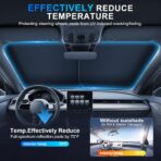 JUSTTOP Car Sun Shade Windshield 2-Piece Foldable Car Front Window Sunshade, 210T Coated Silver Coth Reflective Polyester Material(Medium27.9x31.1in) - Image 3