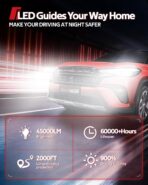 Torchbeam H11 Bulbs Kit,45000 LM, 800% Superior Brighter H11/H8/H9 Fog Bulbs, [Build-in Canbus Decoder] 6500K Cool White Light with Fan, Plug and Play, Pack of 2 - Image 3