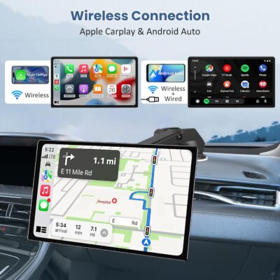Largest 11.3" Portable Apple Carplay Screen, Wireless Car Play & Android Auto Touch Screen, Car Stereo with App View/4K Dash Cam/Backup Camera/Mirror Link/Voice Control/Music Play/GPS/Bluetooth/FM - Image 2