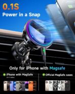 2026 Upgraded TEC & Fan Cooling Magnetic Wireless Car Charger, For 15W Magsafe Car Mount Charger, Air Vent Dashboard Fast Charging Car Phone Holder for iPhone 17/16/15/14/13/12, Samsung ＆ Pixel - Image 7