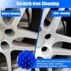 Wheel Brush Kit, Soft Drill Wheel Cleaner Brush, Tire Brush, Detailing Brush, and Detailing Pads, No Scratches Car Wheel Cleaning Kit for Wheels, Tire, Rims, Engines, Exhaust(Blue + White 9 Pk) - Image 3