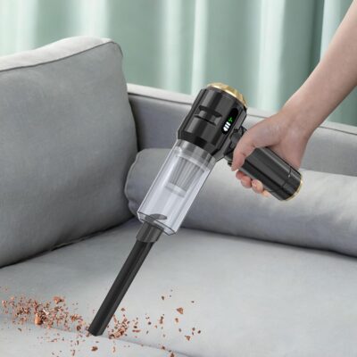 Cordless Handheld Car Vacuum Cleaner,Rechargeable Portable Lightweight Dust Blower,22000PA Powerful Suction Mini Vacuum Cleaner for Deep Cleaning of Home,Car and Pet Hair(Black-Gold) - Image 7