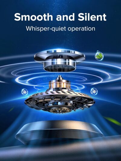 Ceeniu Solar Car Air Freshener F21, DIY Essential Oils, UFO Solar-Powered Auto Rotary Diffuser, Natural French Fragrance Cologne & Ocean, Two Oils, Aluminum Alloy, Dashboard Aromatherapy Freshener - Image 5