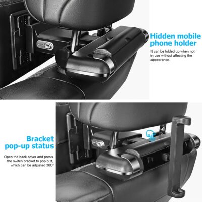 Mandark Car Neck Pillow, Memory Foam Vehicles Adjustable Support Headrest Pillow with Hook ＆ Tablet Phone Holder Mount, Multifunctional Auto Interior Accessories, Universal for SUV RV Truck (Black) - Image 4