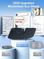 Upgraded Nmoiss Windshield Sun Shade Umbrella [Ice Rib] High Speed ​​Cooling 99% UV Blocking Protects Car from Sun and Heat Damage, Keeps Cool and Protects Interior Medium (56" L x 31" W) - Image 5