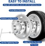 17" Wheel Simulators, 17" 8 Lug Stainless Steel Hubcaps with Wheel Lug Bolts Kit, Polished Finish, 2 Front Wheels/2 Rear Wheels, Suitable for 2005-2021 Ford F350 Truck. - Image 8