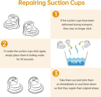 Car Sun Shade for Baby with UV Protection, 2 Pack UV Protection Breathable Car Window Sun Shade for Children with Cute Animal Motifs, 17.7 x 14 inches Sun Shades with 8 Cups - Image 5