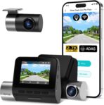 70mai 2.7K Dash Cam Front and Rear A500S, Dual Dash Camera for Cars, Dashcam with APP, Sony IMX335, ADAS, Built-in WiFi GPS, 2'' IPS Screen, WDR, Night Vision, 24/7 Parking Mode, Loop Recording