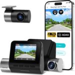 70mai 2.7K Dash Cam Front and Rear A500S, Dual Dash Camera for Cars, Dashcam with APP, Sony IMX335, ADAS, Built-in WiFi GPS, 2'' IPS Screen, WDR, Night Vision, 24/7 Parking Mode, Loop Recording