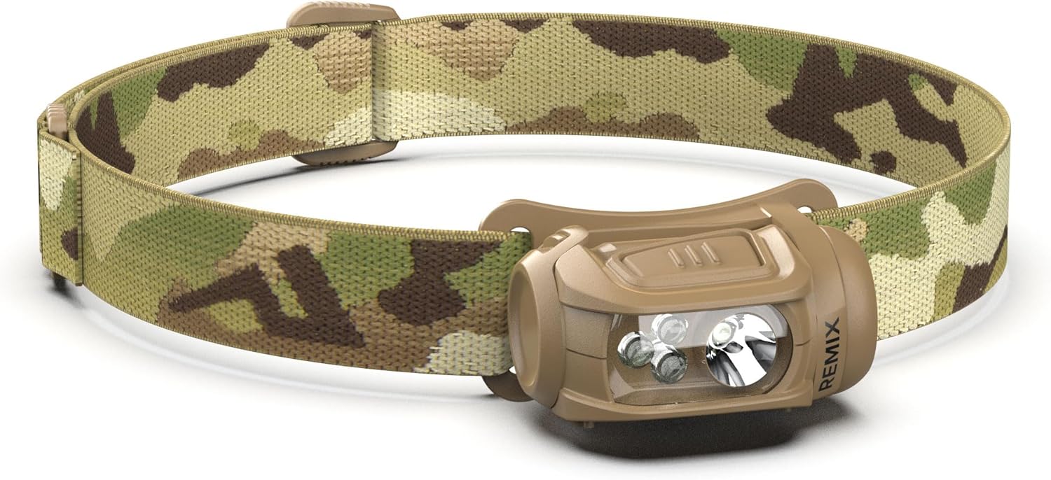 71m-YjKJNaL._AC_SL1500_.jpg Princeton Tec Remix LED Headlamp (450 Lumens, Multicam w/Red LEDs) (RMX300-RD-MC) - Image 1