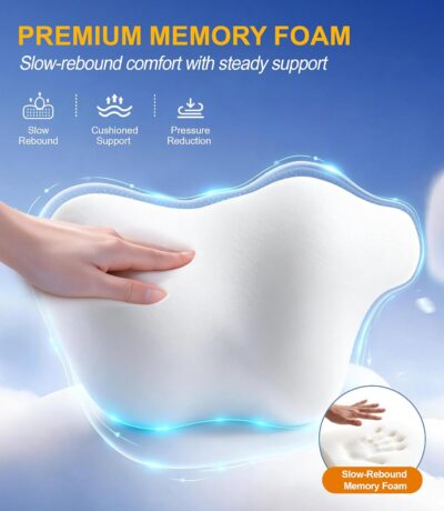 2-Pack Car Neck Pillow: Ergonomic Memory Foam Car Headrest Pillow, Neck Support Pillow for Long Drives, Headrest Support Cushion for Pain Relief, Universal Fit for Cars, SUVs & Trucks – Black - Image 4