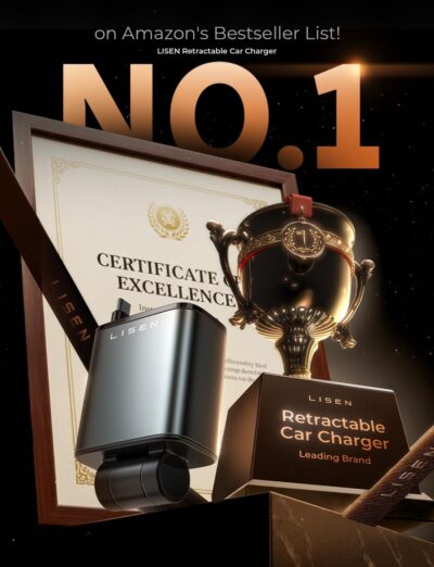 LISEN Retractable Car Charger, Gifts for Him Her, Cars Adapter USB C Fast Charger, gifts for Mothers Day Travel Essentials Car Accessories for Men Women Gifts for iPhone 17 16 15 14 13 11, Samsung S26 - Image 4