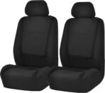 FH Group Car Seat Covers Front Set in Cloth for Low Back Car Seats with Removable Headrest, Universal Fit, Automotive Washable for SUV, Sedan, Van Black