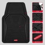 Rubbermaid Car Mat Full Set All-Weather Heavy-Duty 4 Pieces– Trim-to-Fit Universal Car Mats Full Set – Waterproof Rubber Floor Liners for Most Trucks, SUVs, Vans, and Sedans-Black - Image 4