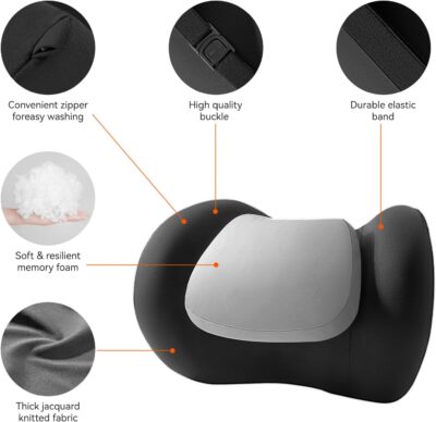 BABUR Car Neck Pillow 100% Memory Foam Ergonomic Pillow Neck Pain Relief While Driving Headrest Neck Support Cushion Universal for Driving Home Office - Image 7