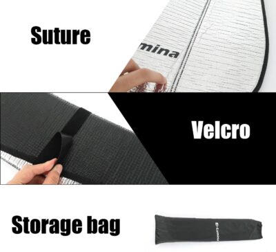 D-Lumina F150 Front Windshield Sun Shade - Compatible with Ford F-150 2021 2022 2023 2024 2025 - Foldable/Roll Up Car Window Heat Shield, Sunshade Protector - Image 5