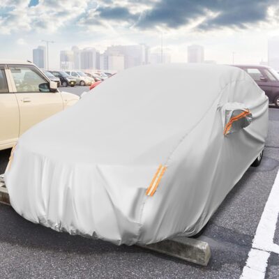 Goplus Car Cover Waterproof All Weather, Outdoor Sedan Car Snow Cover Hail Proctor for Automobiles with Carrying Bag,Wind Proof Buckles, UV Proof, Fit Chevy Ford Honda Nissan Toyota, Length Up to 193" - Image 7