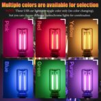 1 Pack Car LED Lights Interior, USB Light for Car Decor & Bedroom, Touch Dimmable Ambient Lighting, Mini Glass Bottle Night Light for Camping Gifts-Purple - Image 5