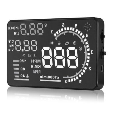 Car Headup Display, 5.5'' Large Screen OBD II Car HUD Display Auto Windshied Reflective Screen Speed Display Multi Color Screen Projector for Cars, Plug & Play, Overspeed Warning - Image 6