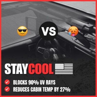 SPIDERWEBSHADE Original JK 4-Door Front and Rear Sunshade Top (2007-2017) Compatible with Jeep Wrangler JKU Rubicon Sahara Sport All Trims - Airbag Safe - USA Made - 10 Year Warranty (Purple) - Image 3