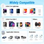 iPhone Car Charger Fast Charging, [Apple MFi Certified] 60W Dual USB-C Power Cigarette Lighter Car Charger+Type-C Cable&Lightning Cable for iPhone 16 15 14 13 12 Pro Plus XS XR iPad, Samsung, Carplay - Image 6