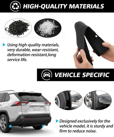 Powerty Custom Fit for Mud Flaps Toyota RAV4 2025 2024 2023 2022 2021 2020 2019 Splash Guards Molded Front and Rear Fender Cover Black ABS 4Pcs Set Hybrid Accessories (Not Fit for 2021 RAV4 Prime) - Image 7